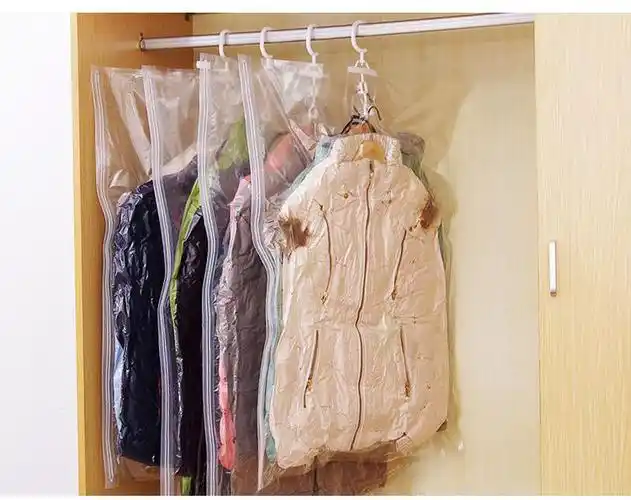 朴珀妮挂式透明服压缩袋抽空气真空袋小号装衣服衣物的收纳袋中号6790