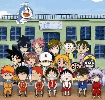 谁有这张图片是日本动漫主角大合照的图片.有鸣人,孙悟空,柯南.