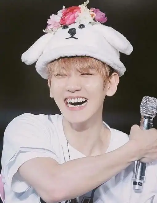 边伯贤的苹果肌真的超可爱,伯贤笑起来特别甜!