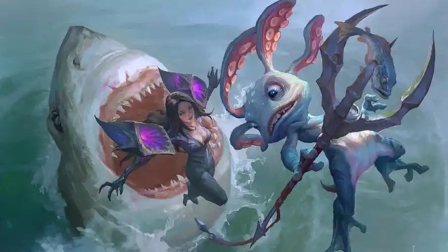 lol英雄联盟 虚空之女 卡莎 kaisa 潮汐海灵 菲兹 小鱼人 4k壁纸