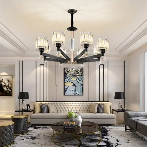 雷士照明美式吊灯轻奢水晶大气典雅客厅餐厅客厅吊灯