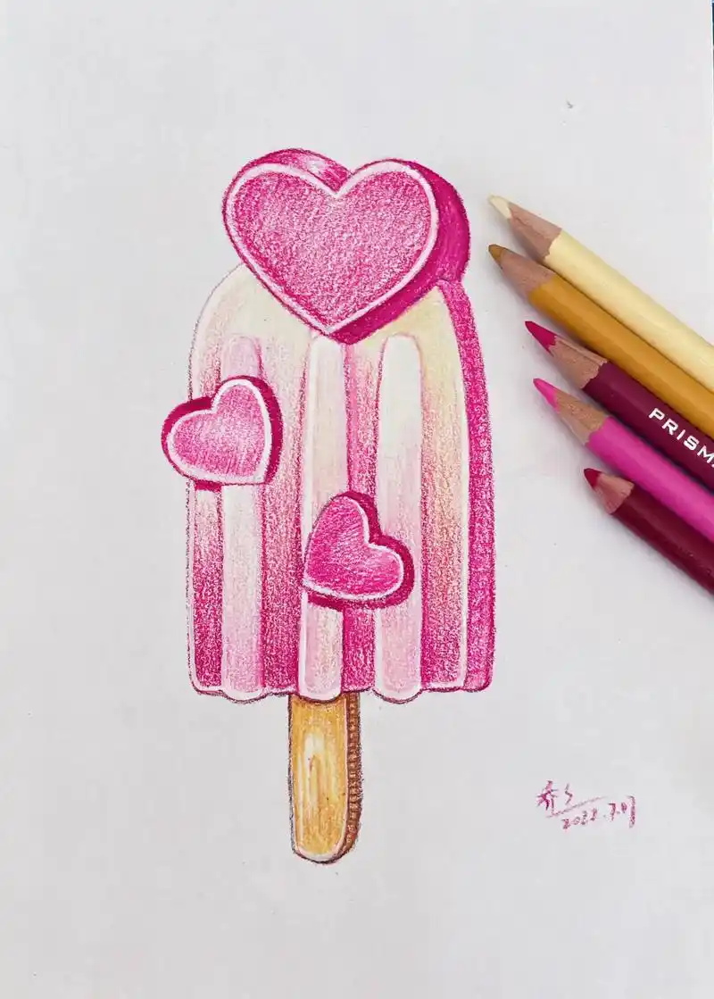 食物有很强大的治愈力量—宫崎骏.雪糕彩铅步骤图～#画画 #彩 - 抖音