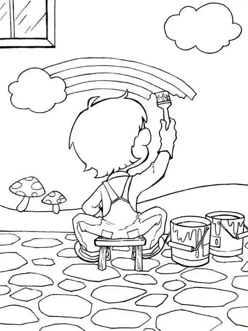 生活中的场景简笔画作品简笔画场景组合图简笔画场景带颜色人物场景画