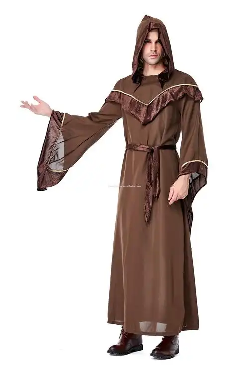 万圣节花式 cosplay 派对男士教父服装中世纪牧师服装