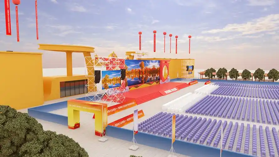 开幕式舞美设计(一):大漠画卷|空间|舞台美术|inpr_原创作品-站酷