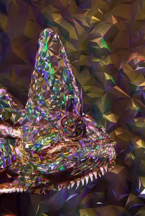 创意彩色多边形镜面特效创意照片素材库精选ps动作 polygon photoshop