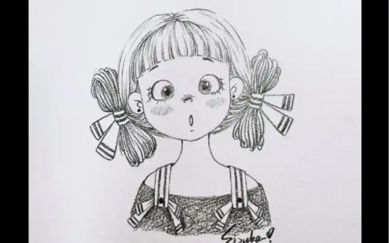 【速写练习】蝴蝶结双丸子头