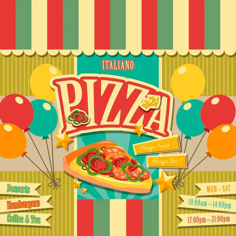 披萨店菜单,矢量比萨店菜单宣传册封面设计模板