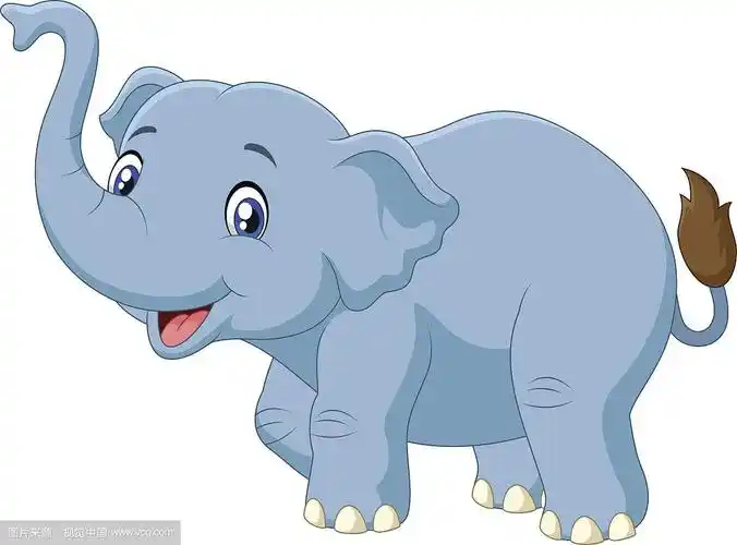 可爱的卡通大象孤立在白色的背景