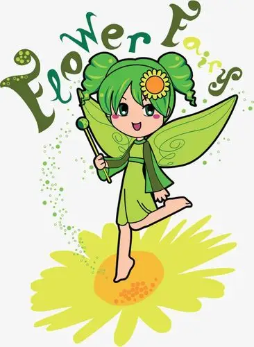 粉色雏菊花仙子卡通png素材