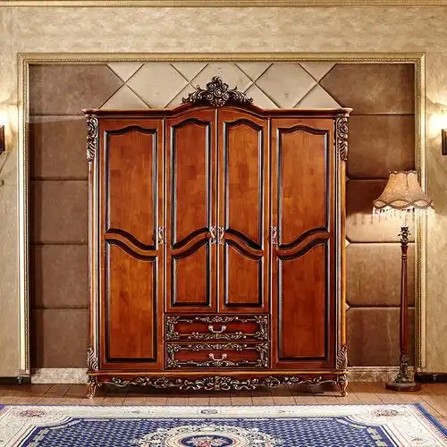 四门衣柜欧式三门大衣柜卧室储物柜斗柜别墅衣帽间实木家具定制