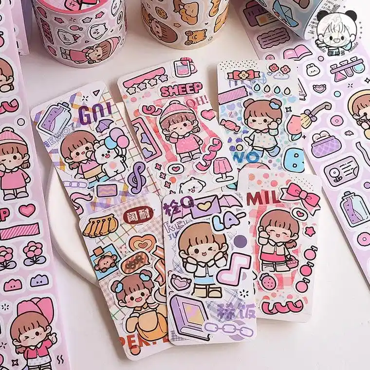 好喜欢这款涂鸦胶带,可爱的卡通图案让我的手帐变得更加生动有趣 - 抖