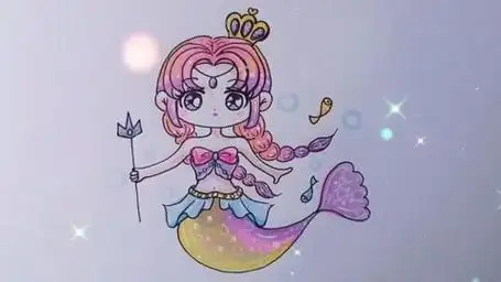 不同老师画的美人鱼公主,来看看谁画的更好看