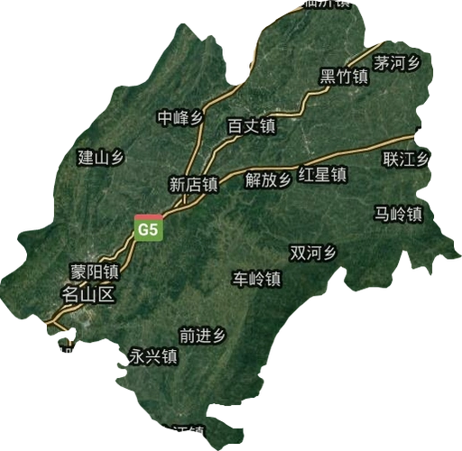 名山区高清卫星地图