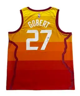 犹他爵士队 城市版 亲笔签名球衣 鲁迪戈贝尔 裱框 含证书 收藏 - 爱