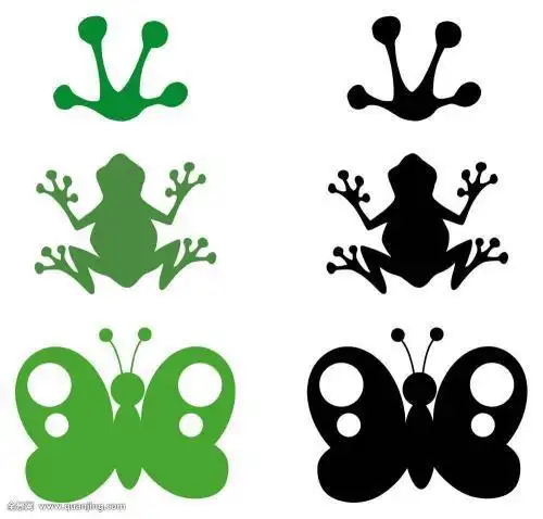 青蛙脚印简笔画彩色