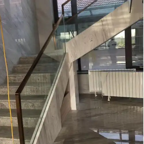 玻璃楼梯扶手铝合金护栏卡槽复式不锈钢型材网红楼梯扶手