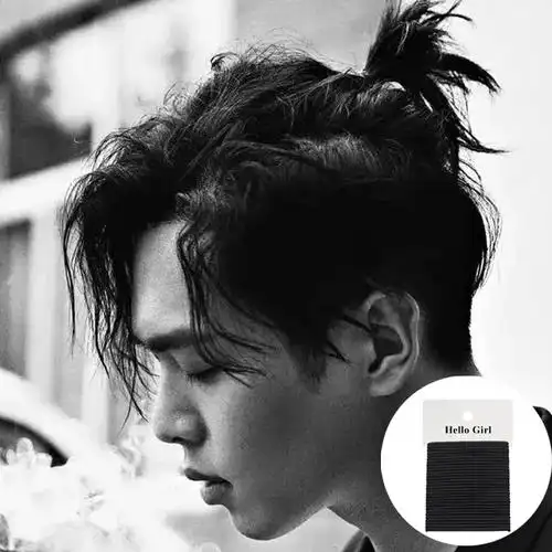 黑色大圈100根 皮筋男士头绳细款高弹力小辫子男生扎头发神器绑头发