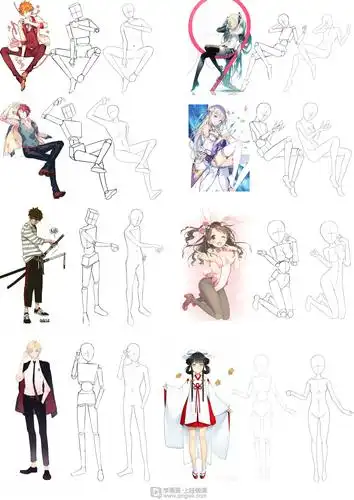 作业:动漫人体绘画学习之日式漫画人体比例画法与训练 - 宅画 - 轻微