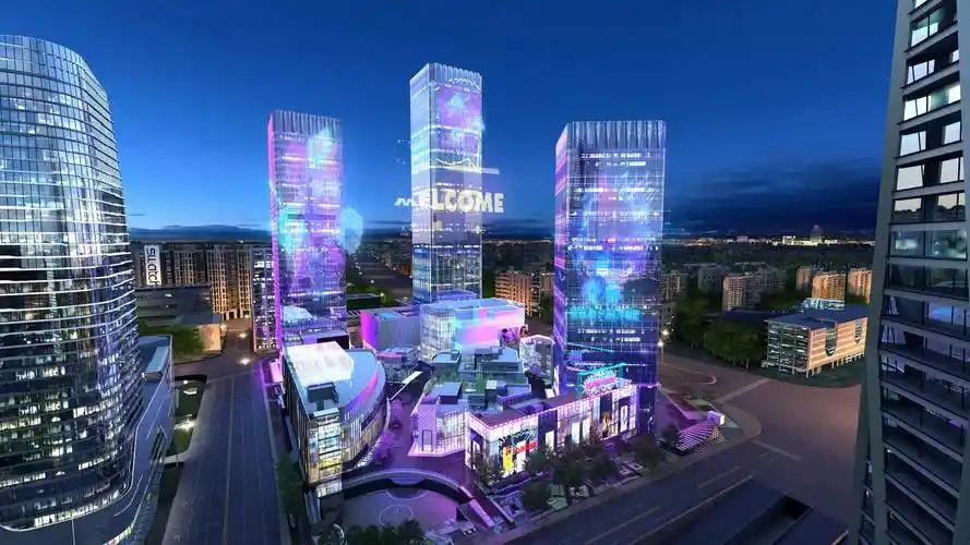 感受番禺敏捷广场的夜晚活力(效果图)