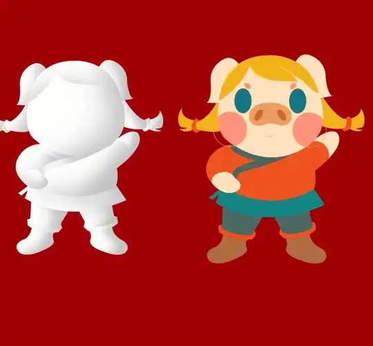 猪坚强ip插画设计