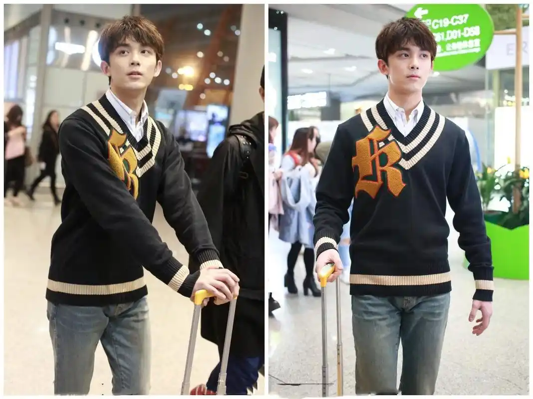 吴磊真是越来越帅了,毛衣搭配破洞牛仔裤,美少年就该这么穿!