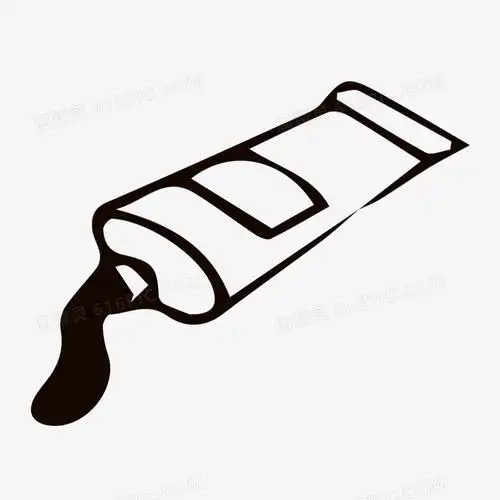 创意矢量线稿颜料简笔画装饰素材