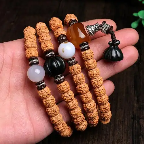 月印百川金刚菩提108颗手串男女款多圈手链青玉南瓜珠佛珠手串