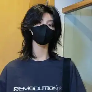 狼尾假发男长发日系男生武士头帅气中分男士鲻鱼头自然日常全头套