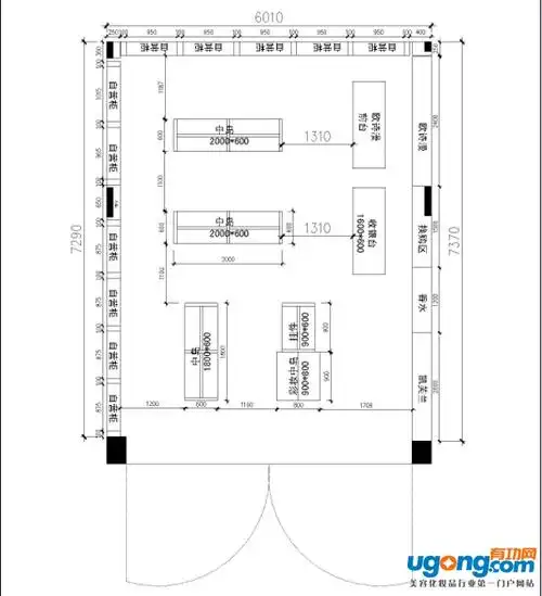 某50平精品店的平面布置图