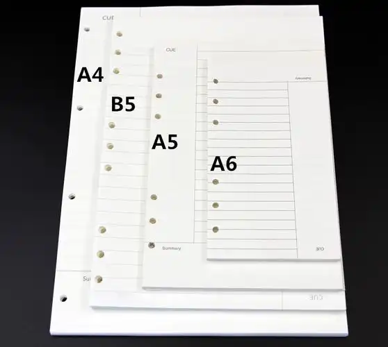 热销记事本 活页空白纸_a5活页纸替芯笔记本a6打孔纸 活页纸6孔记事本