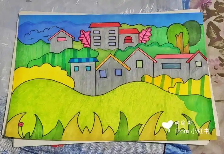 主题画美丽的家乡