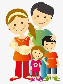 卡通一家四口