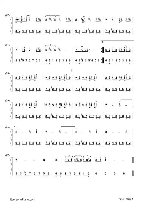 迷迭香钢琴简谱-数字双手-周杰伦