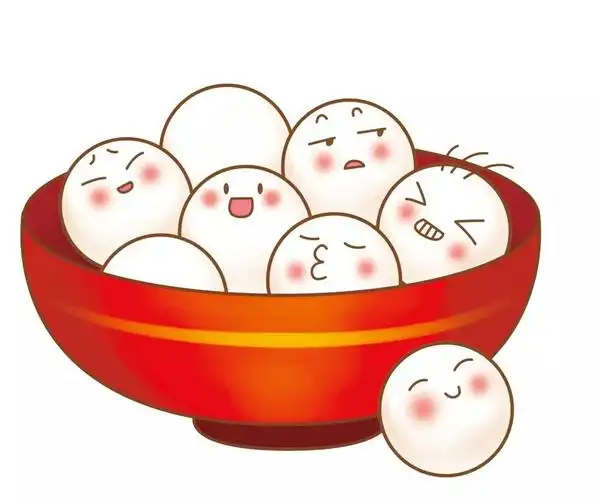 爸爸妈妈可以先画一碗汤圆,让孩子给它们添上丰富的表情,再讲讲每个