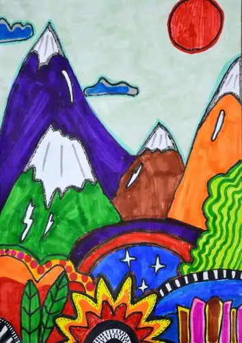 山峰装饰画绘画一等奖