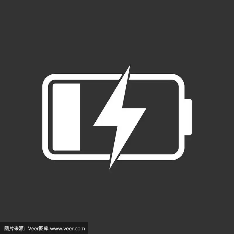 黑色背景上的电池电量指示