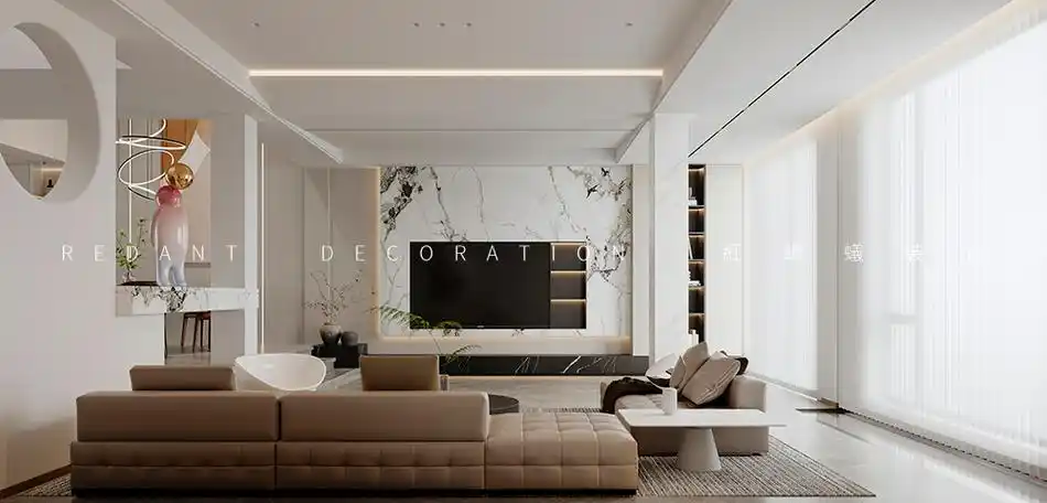 景山玫瑰园500㎡现代风格别墅装修效果图