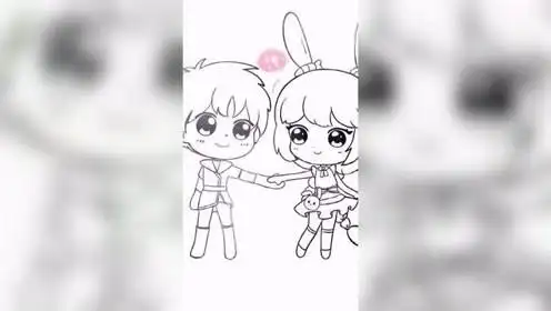 斗罗小舞唐三 超萌萌简笔画线稿 分解画画图