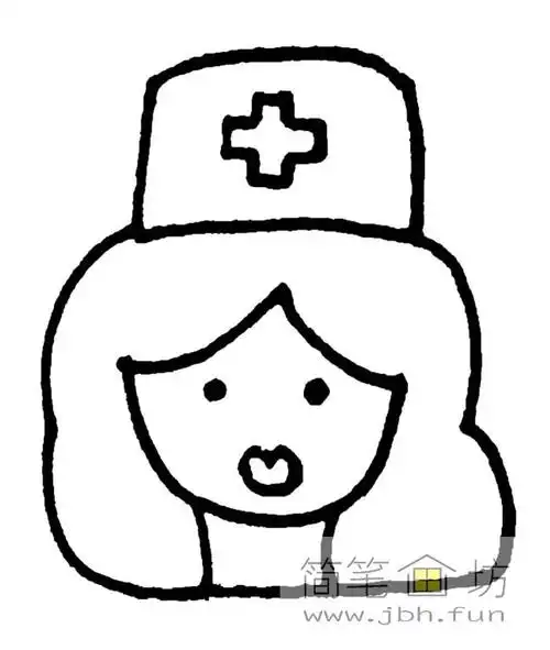 卡通女医生简笔画头像