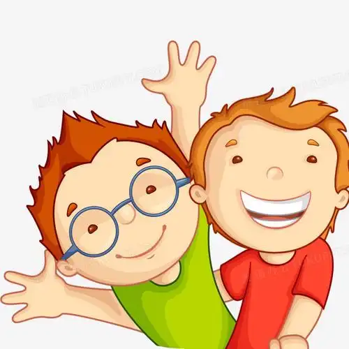 卡通两个小男孩