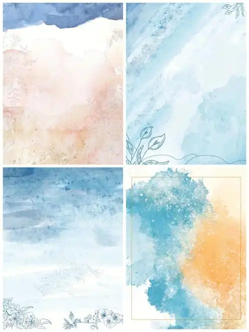 时尚简约水彩泼墨风格海报设计素材60