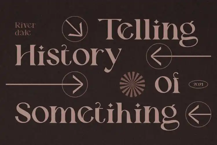 时尚优雅品牌logo海报标题设计衬线英文字体素材riverdaleseriffont