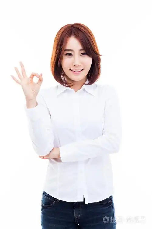 好手势的可爱女人