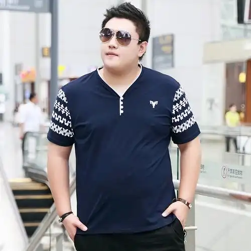 2017夏季男装加肥加大码短袖t恤特大号肥佬半袖潮大胖子宽松上衣