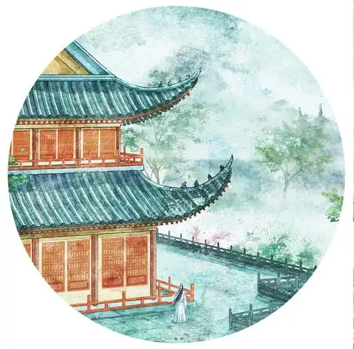 亭台楼阁_风一伊__插画师作品_涂鸦王国gracg.com