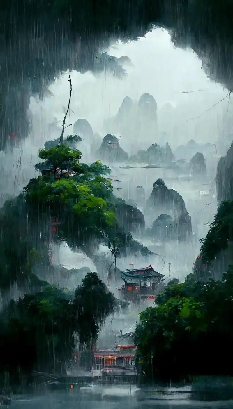 雨中的亭台楼阁,你想到了什么?#治愈系风景 #江南烟雨色 # - 抖音