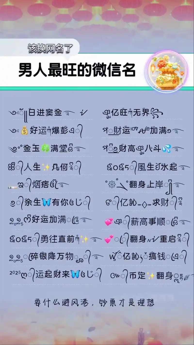 男人最旺微信名.特殊符号 花式网名 昵称#网名推荐 #网名头