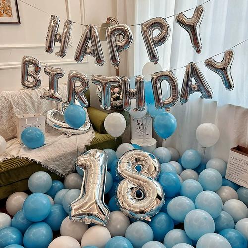 网红男孩女孩生日装饰场景布置男朋友18岁快乐派对背景墙气球用品