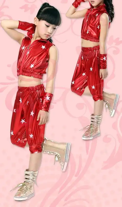夏款 儿童现代舞蹈服装 男女童时尚动感星星演出服 一件代发图片_15